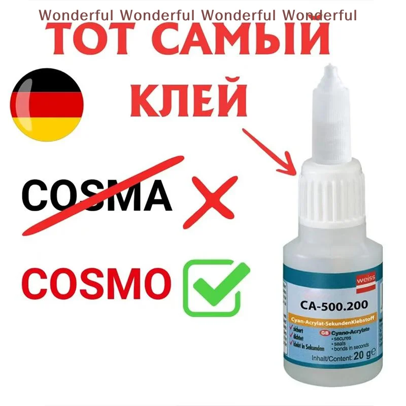 One Piece Fast Bonding Cyanoacrylate Adhesive for Metal, Wood, Rubber, Plastics; Oil-Based Instant Glue, 20/50ml