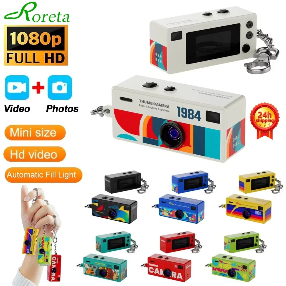 Câmera Digital Roreta de 0,96 Polegadas, Câmera Retro com Suporte para Cartão de Memória, Filmadora Muito Pequena 1080P com Flash