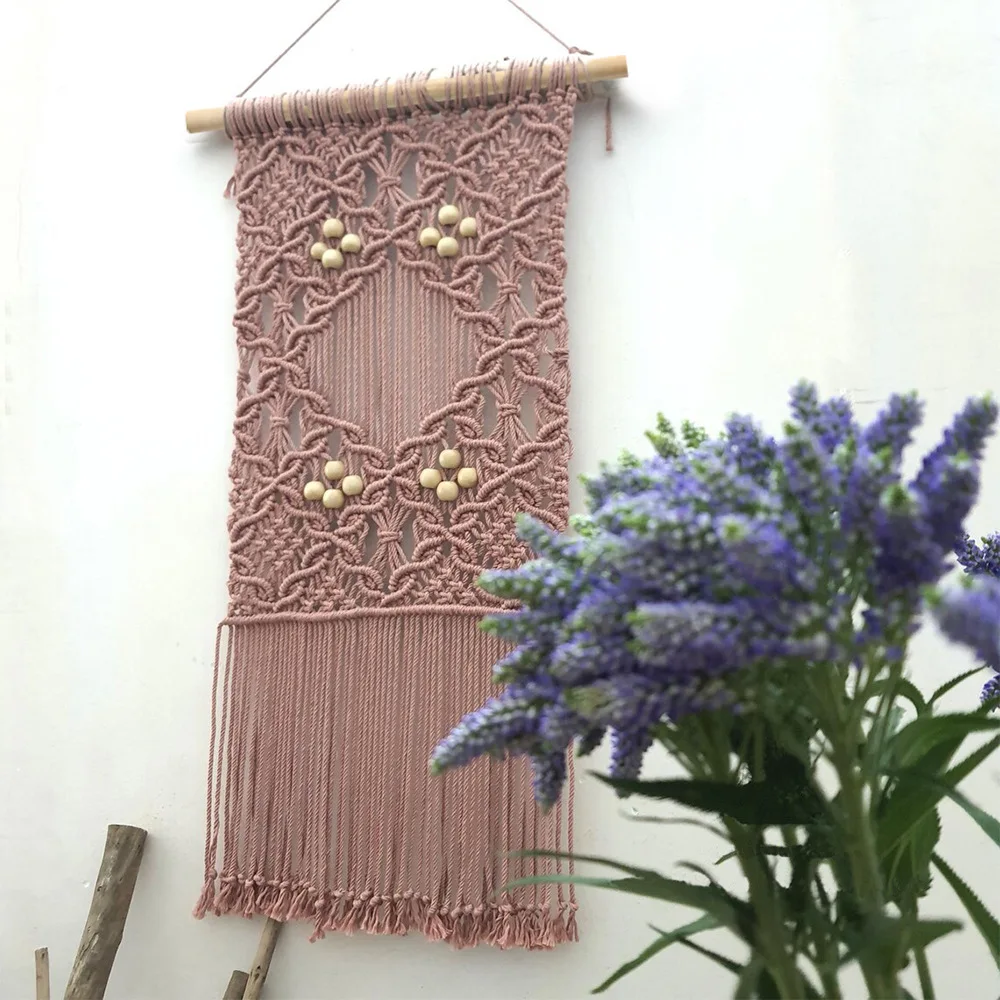 YFY creative hand-woven plum blossom tapestry tassel, wall decoration, wall hanging home decoration