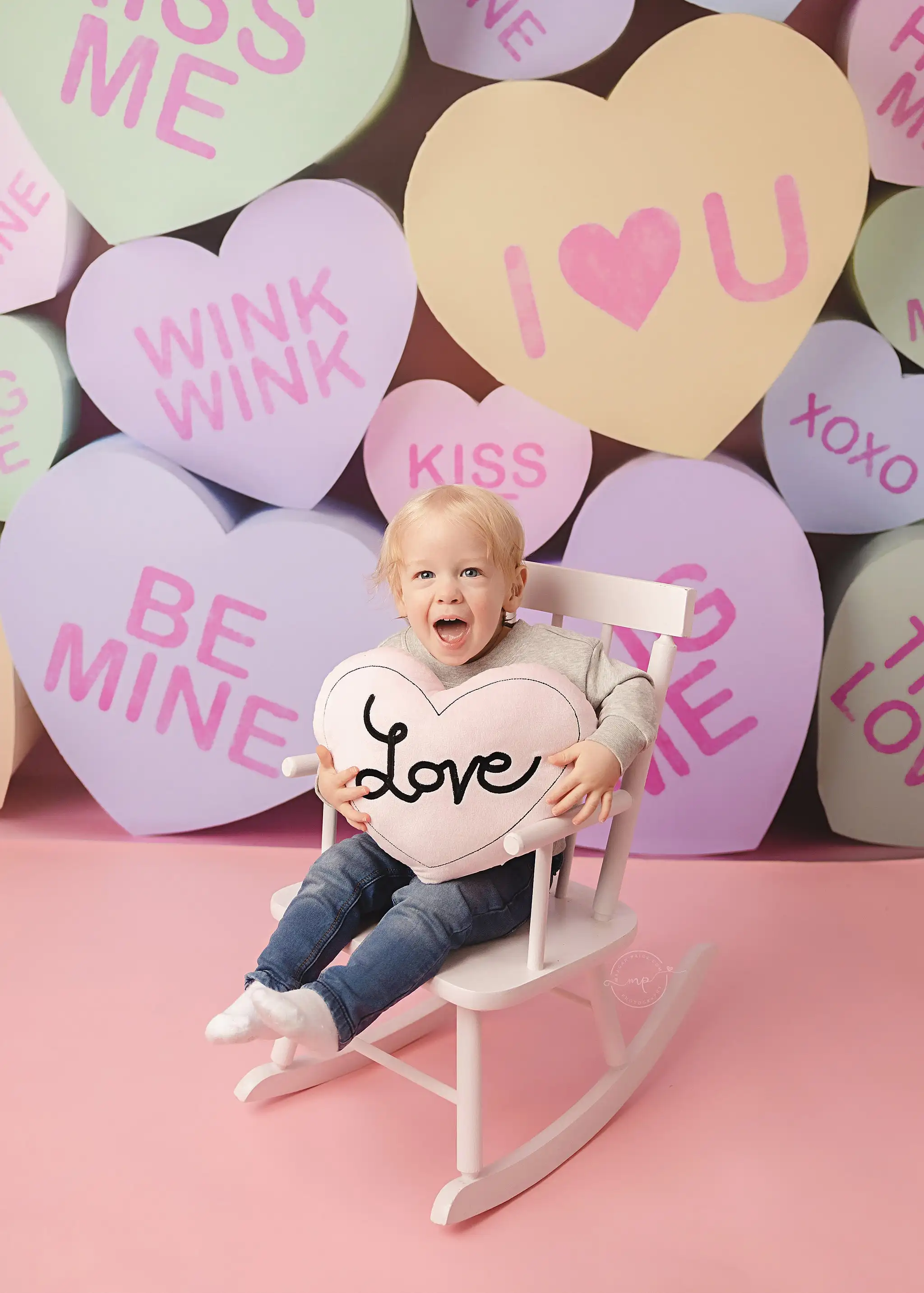 Candy Heart Wall Backdrops Kids Girl Photography Prop Child Baby Photocall Birthday Cake Smash Decor Valentine\'s Day Backgrounds