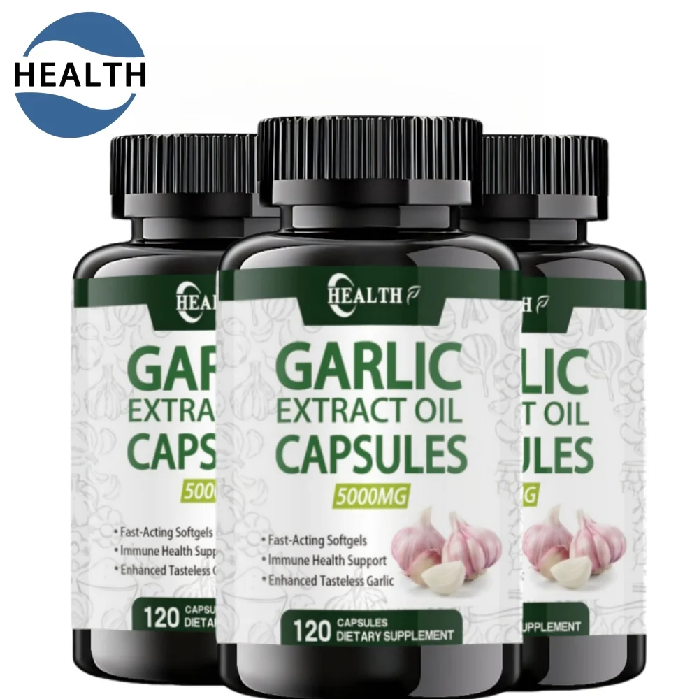 Odorless Garlic Soft Capsules | 120 capsules | Super strong Garlic Extract | Non GMO