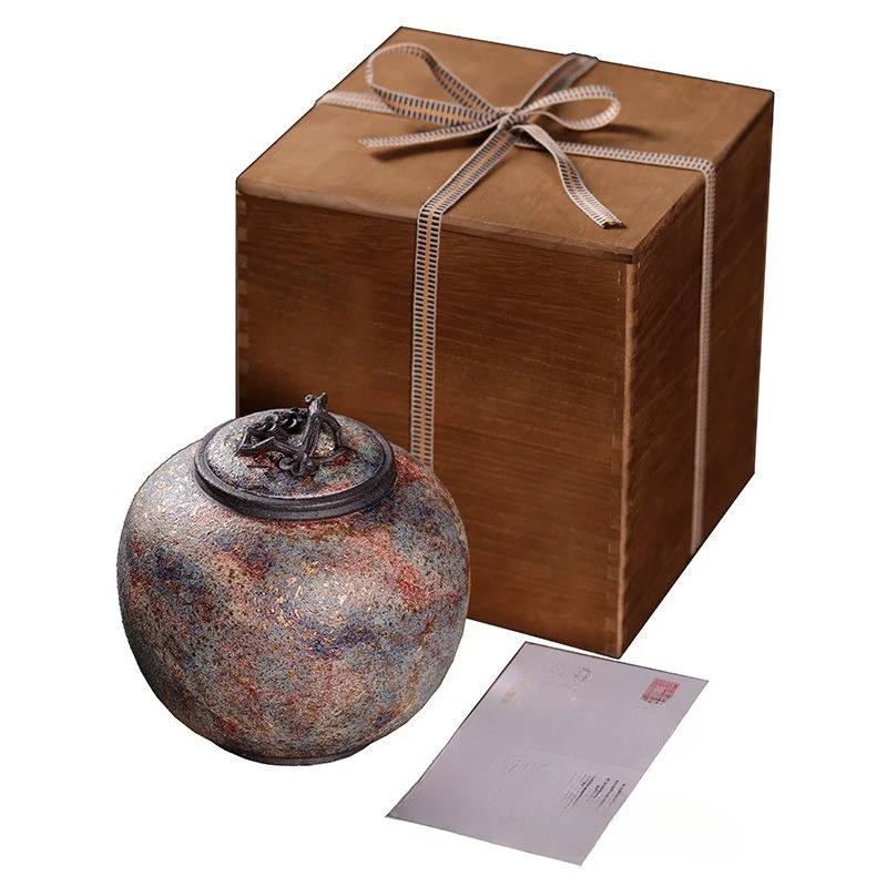 Tea can, purely handmade old rock mud waking tea can, Pu'er large creative tea storage warehouse