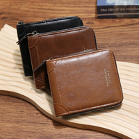 Four Seasons Unisex Retro Zipper Wallet Short Casual Classic Simple Fashion Large Capacity Card Bag Coin Storage