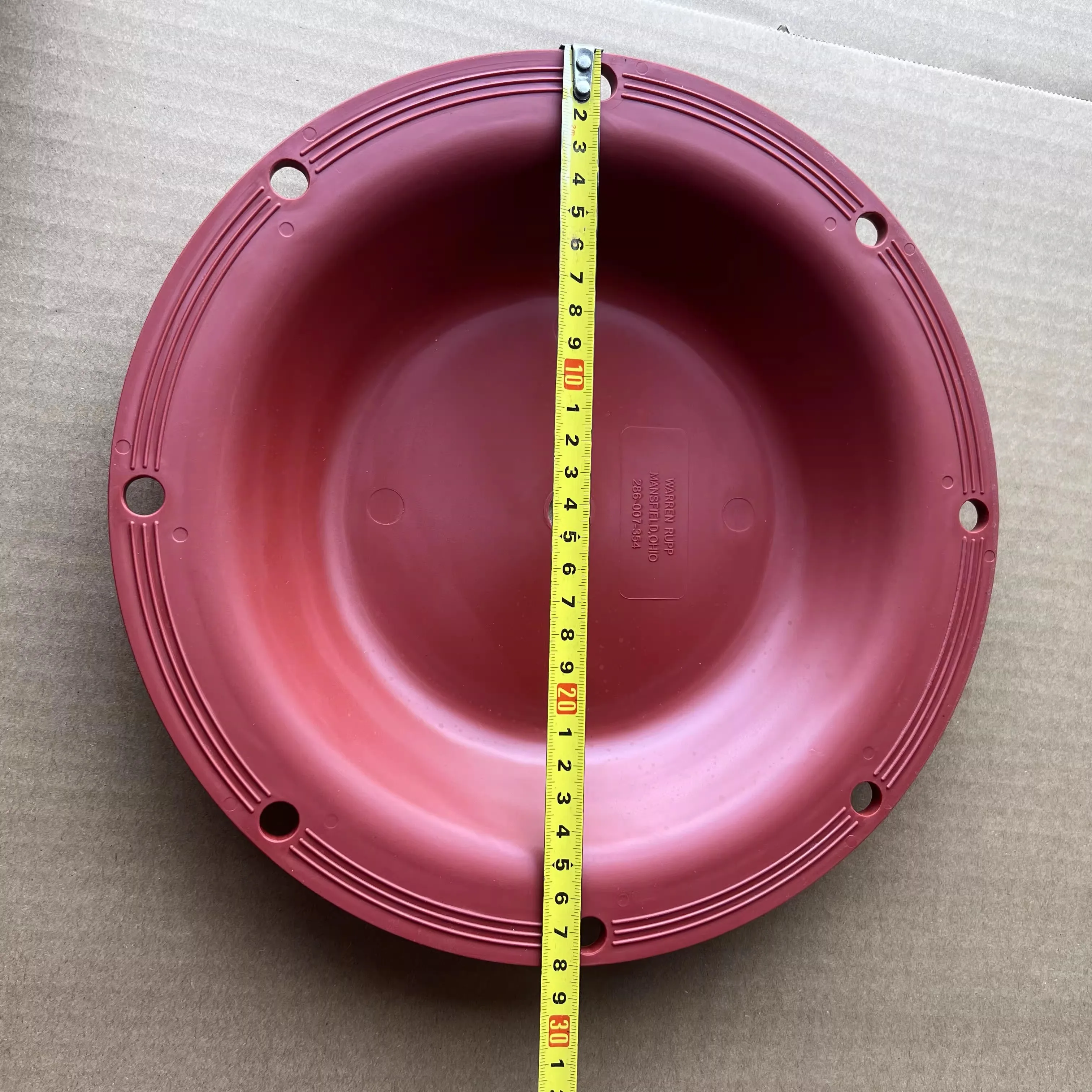 286-007-354 Diaphragm Pump Diaphragm, Red, Made of Shan Dao Rubber, Outer Diameter 283mm