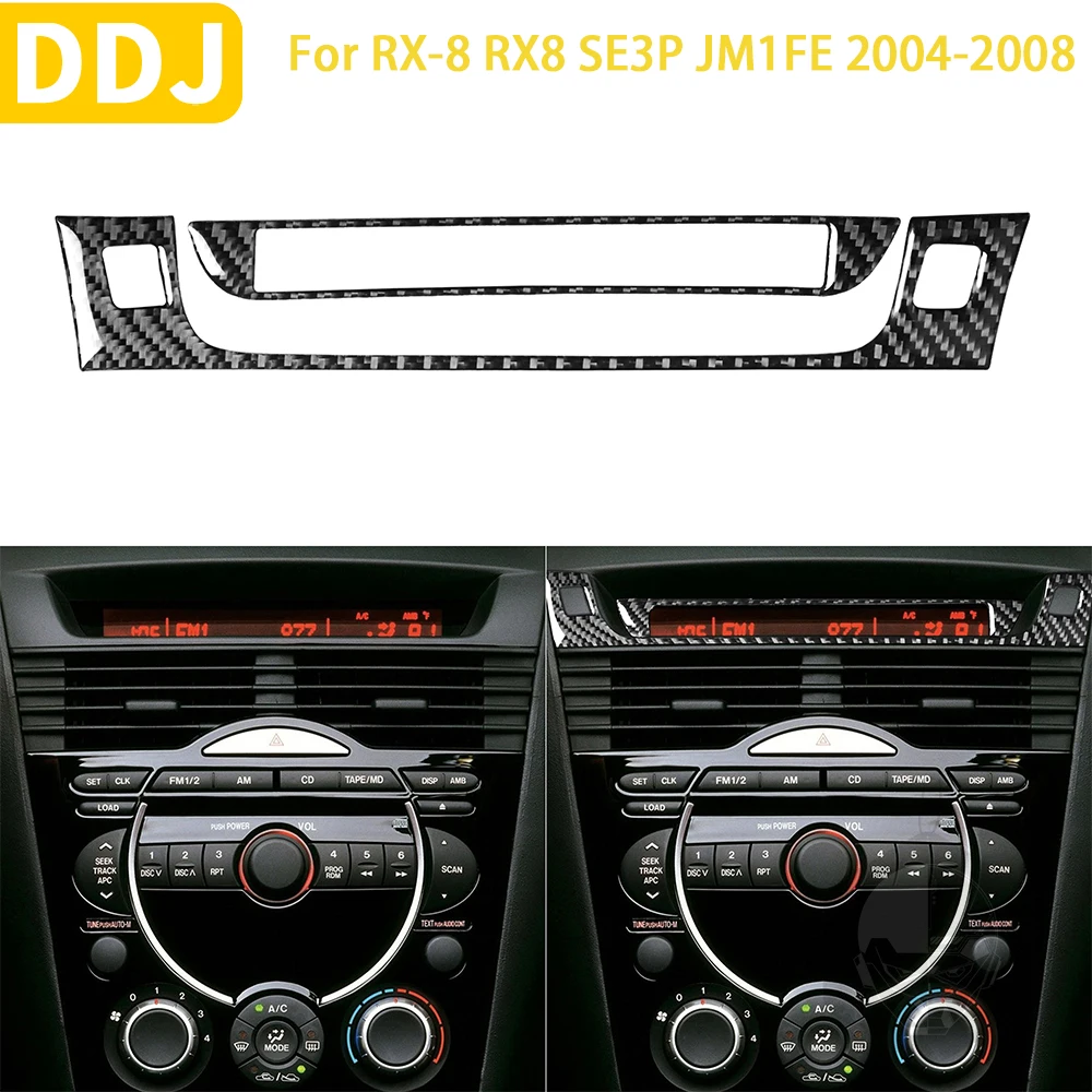 For Mazda RX-8 RX8 SE3P JM1FE 2004-2008 Accessories Dashboard Message Display Panel Frame Carbon Fiber Modified Interior Sticker