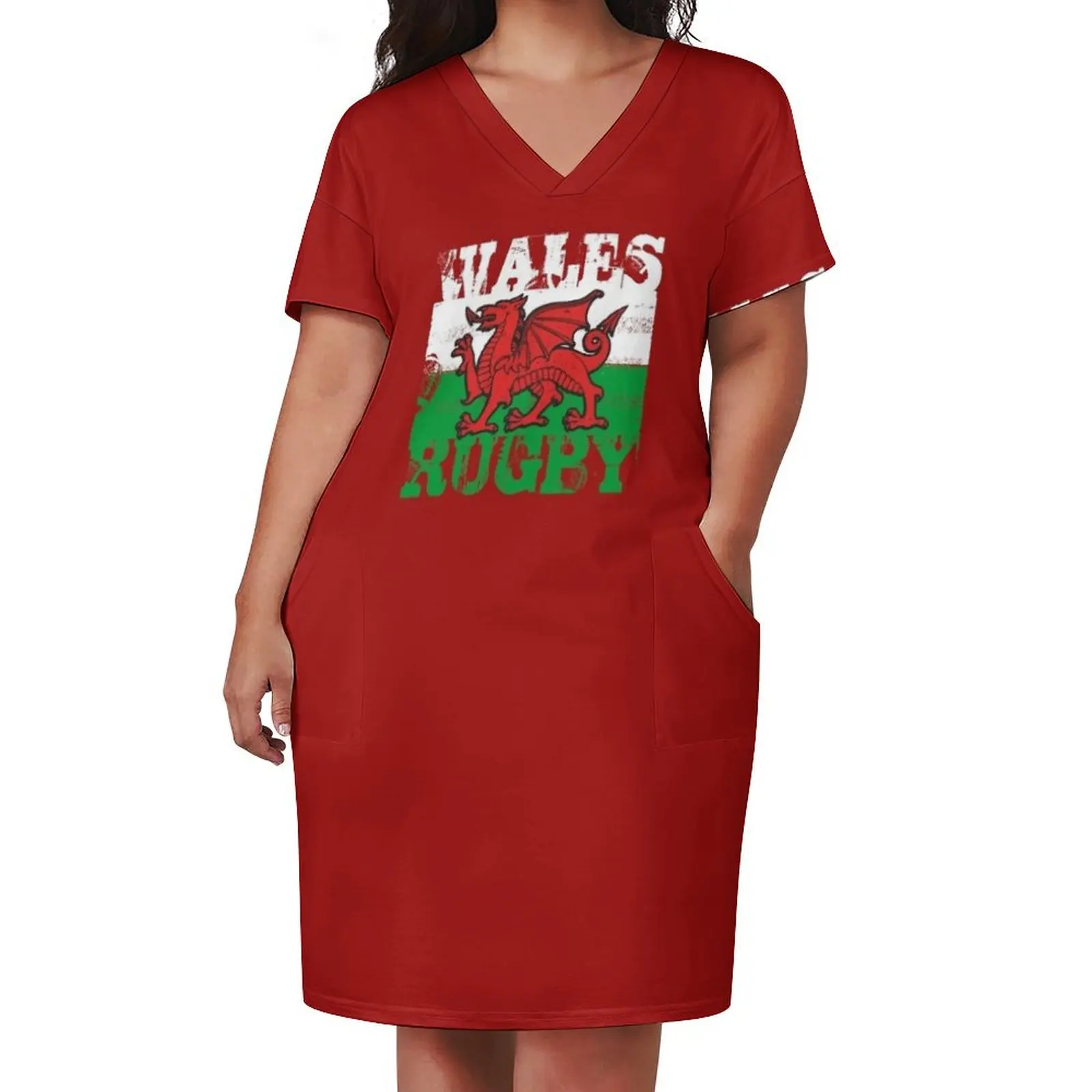 Wales Rugby Flying Dragon Flag Loose Pocket Dress Long dresses dresses for women summer dress women