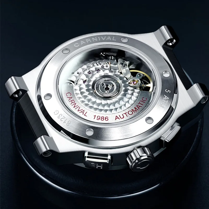 Carnival Brand Business Watch Man Fashion Luxury Waterproof Sapphire Military Automatic Mechanical Wristwatch Clock Montre Homme