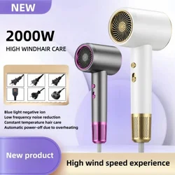 New High-Speed Hair Dryer 2000W High-Power Silent Hair Care Blue Light Negative Ion Gift Box Packaging For Home/Hair Salons