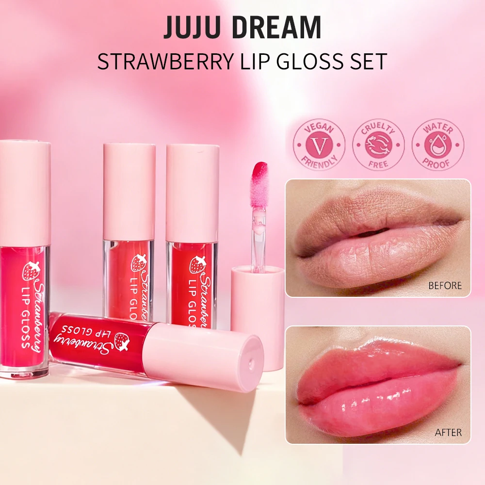 6 Stück weiche, leuchtende, feuchtigkeitsspendende Textur, langanhaltender, feuchtigkeitsspendender, pigmentierter Lipgloss, natürliches Schimmer-Finish, Geschenk für Frauen