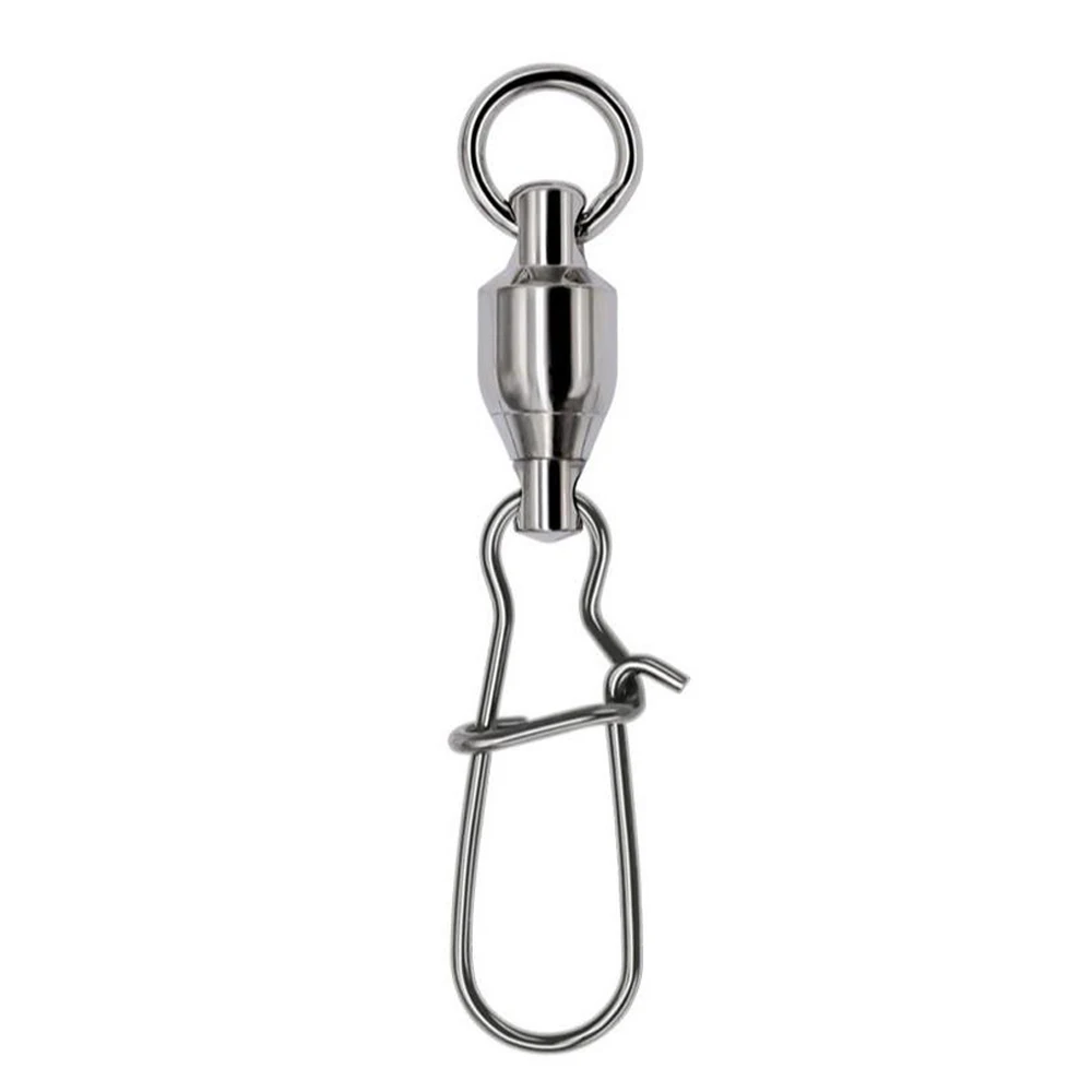 DNDYUJU 10Pcs Stainless Steel Fishing Connector Swivels Interlock Rolling with Hooked Bearing Fishhook Lure Tackle Accessories