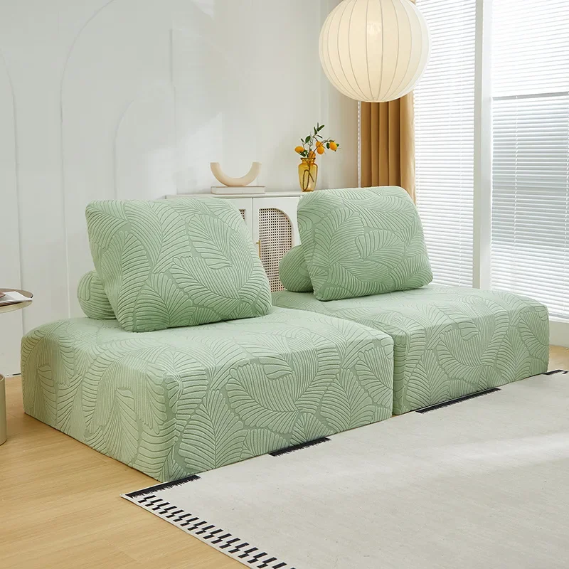 Jacquard Fleece Piedmont Combination Sofa Cover Cubed Sofa Cover Beancurd Block Fully Wrapped in Against Cat Scratches