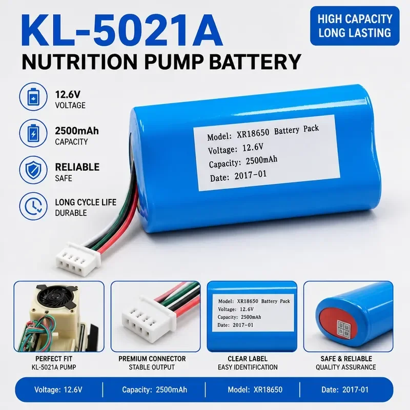 [New] 14.8V 2500mAh Lithium Battery for Keli Jianyuan KL-5021A Nutrition Pump XR 18650 Replacement Power Supply