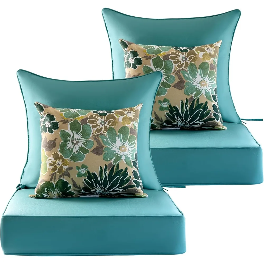 

24 Inch Outdoor Deep Seat Cushion Set with Olefin Fabric for Patio Furniture