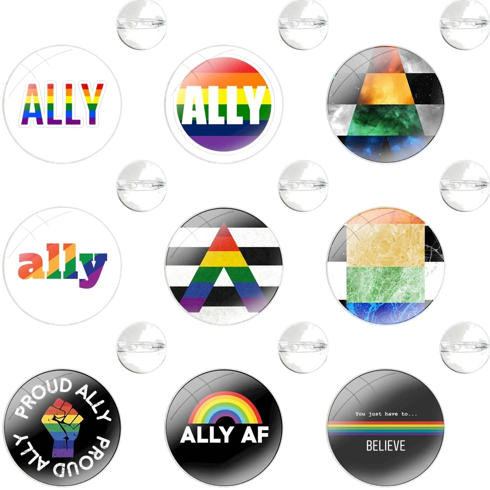 Pins Badge Metal Brooches For Clothes Backpack Decoration gift Lgbt Ally