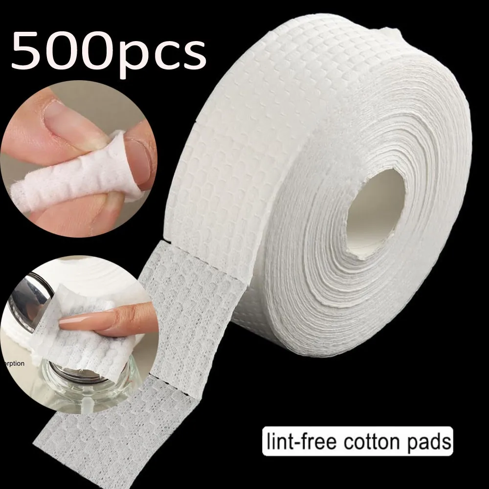 100/300/500Pcs Lint Free Nail Wipes Makeup Remover Cotton Pad Gel Nail Polish Remover Cleaning Pads Eyelash Extension Glue Wipes