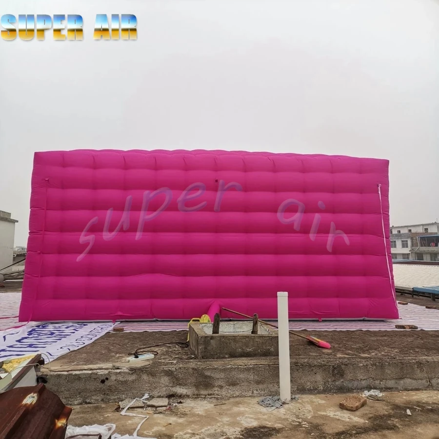 Hot sale deep pink outdoor inflatable cube tent inflatable house used for wedding party