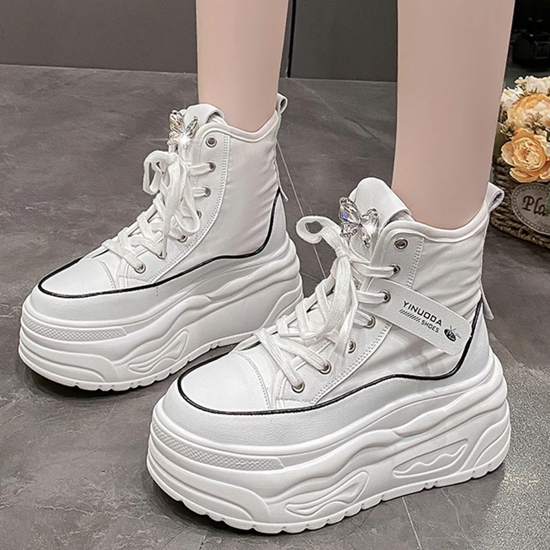 Women 8 CM Platform Shoes Casual Fashion Outdoor Versatile Sneakers Comfortable High Top Sneakers Running Sports Shoes Female 42