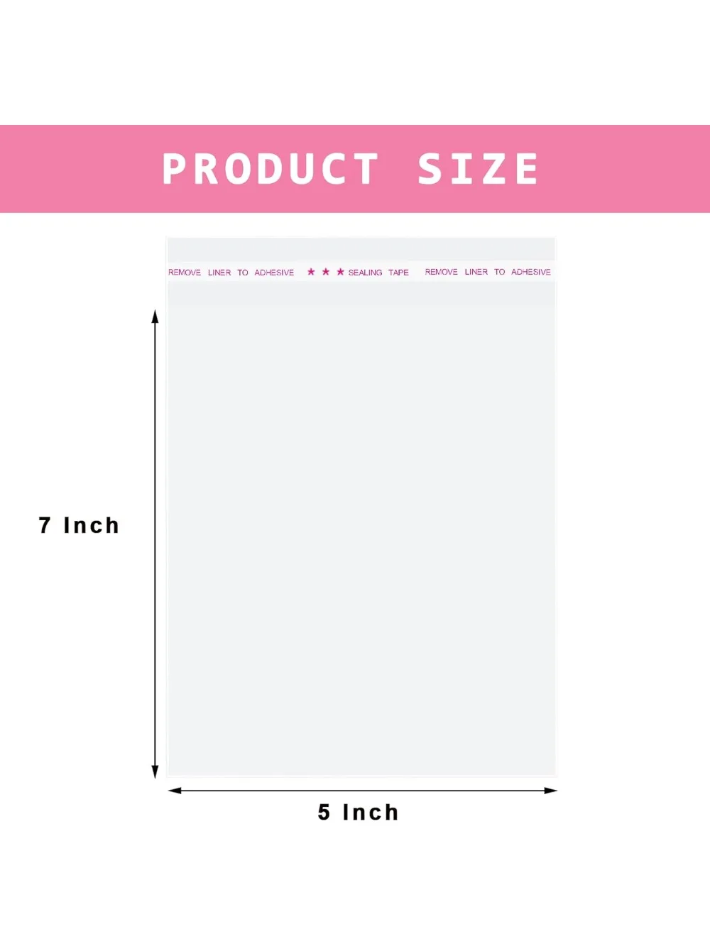 200 Pcs 5x7 Inch Clear Resealable Cellophane Bags, Self-Sealing for Cookies & Party Favors