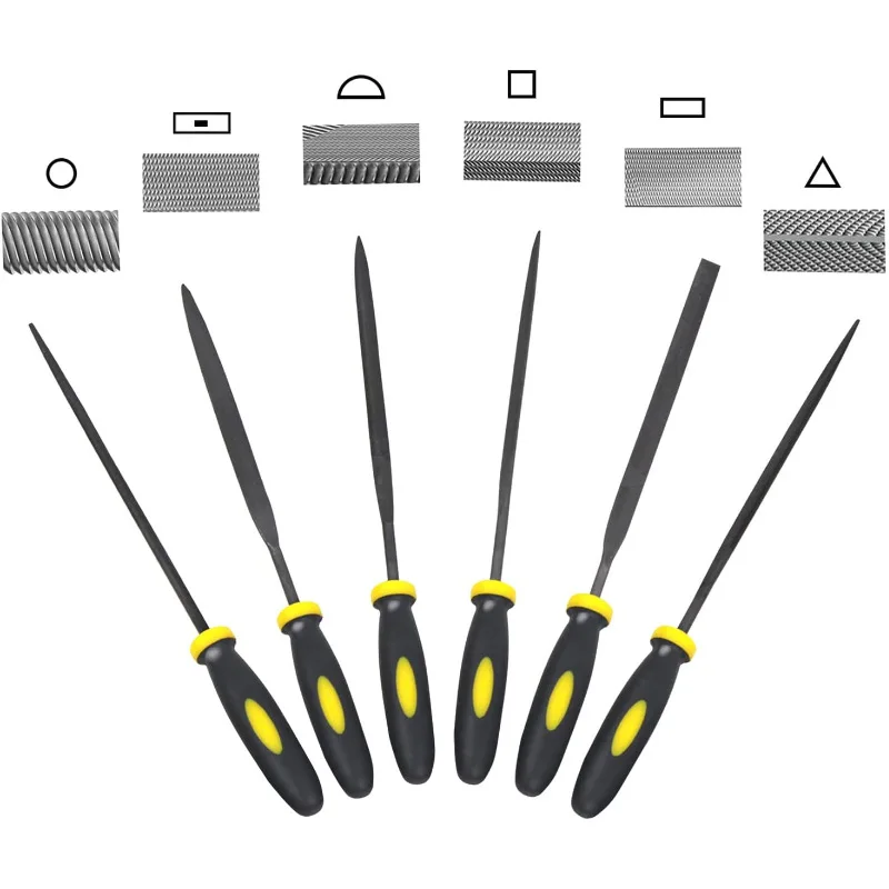 16pcs File Tool Set with Carry Case Premium Grade T12 Drop Forged Precision Flat/Triangle/Half-round/Round Large File