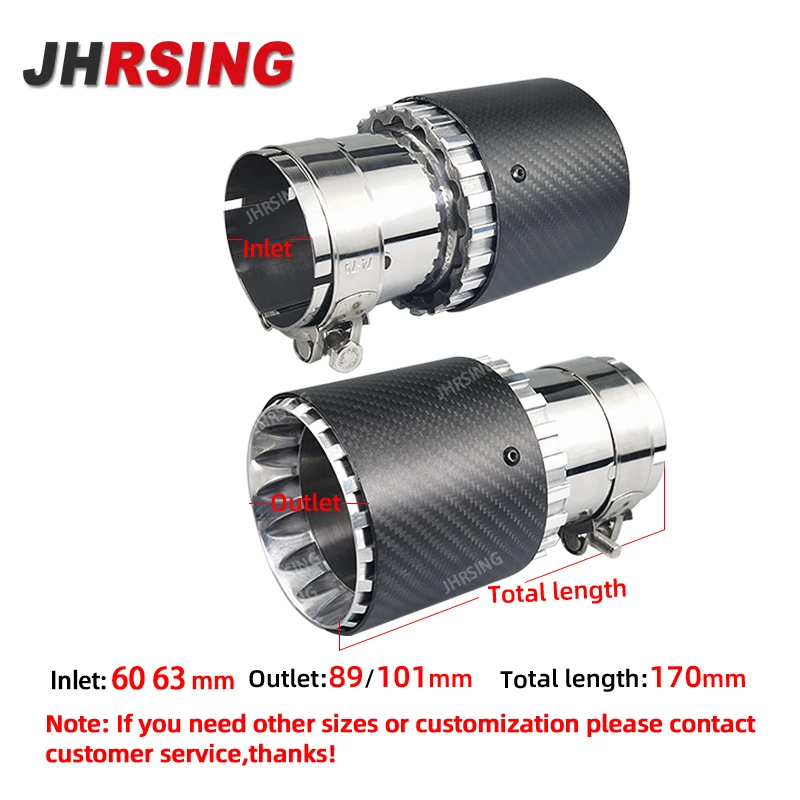 1PCS Real matte Carbon Fiber Exhaust Tips Gear Shape Style Design Muffler Tail Pipe Universal Modify Tail Throat Decorations