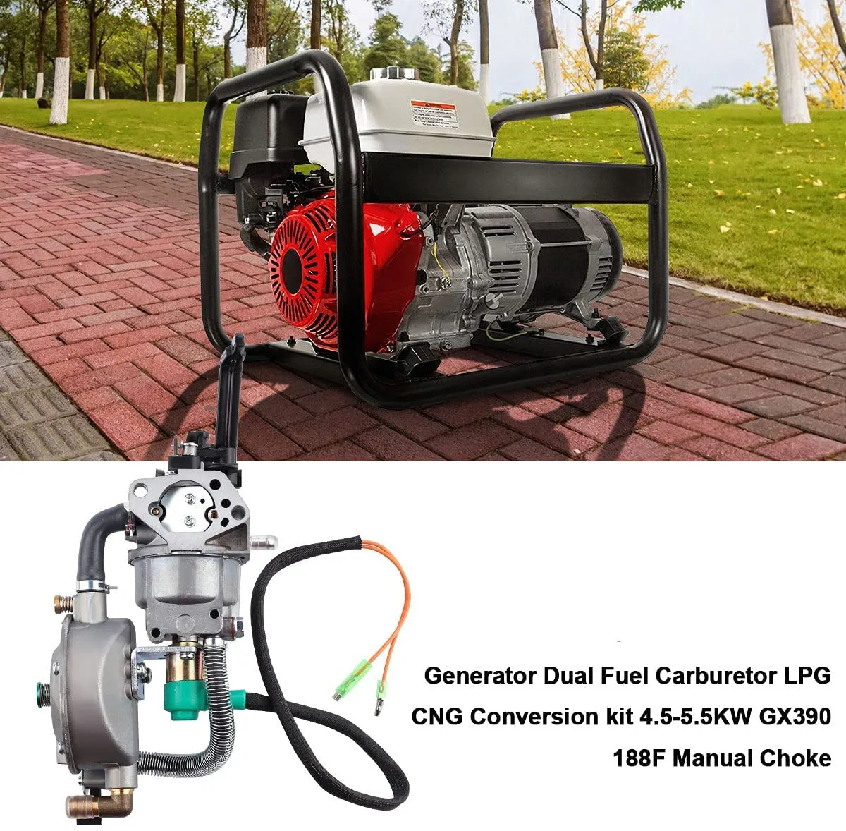 Imagem -06 - Gpl tipo Carburador Duplo Combustível Gx390 para Kit de Conversão Lpg Compatível para Honda Gx390 188f 4.55.5kw