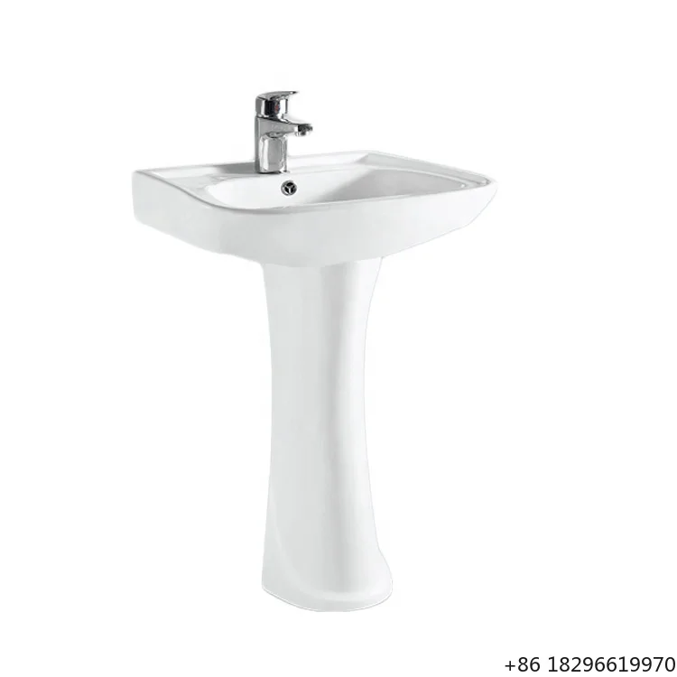 

Ceramic Pedestal Basin Floor Mounted Hotel Lavatory Toilet Sink Vanity Wash Basin for Home Hotel