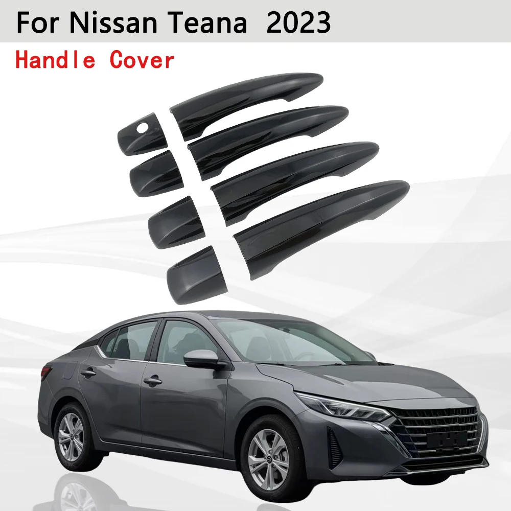 

For Nissan Teana Sylphy Altima 2023 2024 2025 Glossy Black Smart keyhole Door Handle Covers Trim Car Accessories Car Stickers