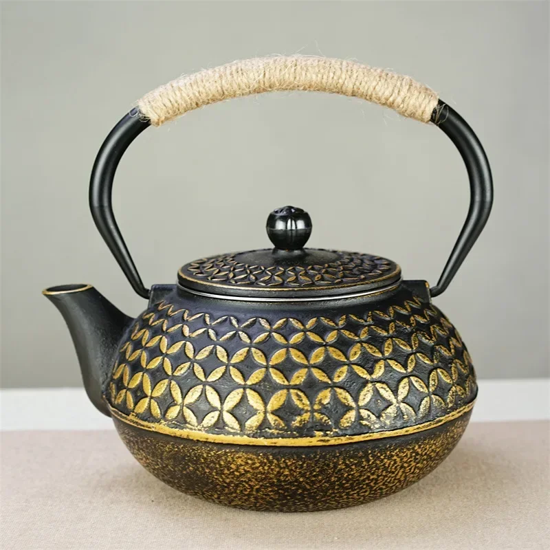 Cast iron tea kettle infuser with filter Portable Kungfu teapot Outdoor tea pot set Gas Charcoal stove Chinese Cast iron tea pot