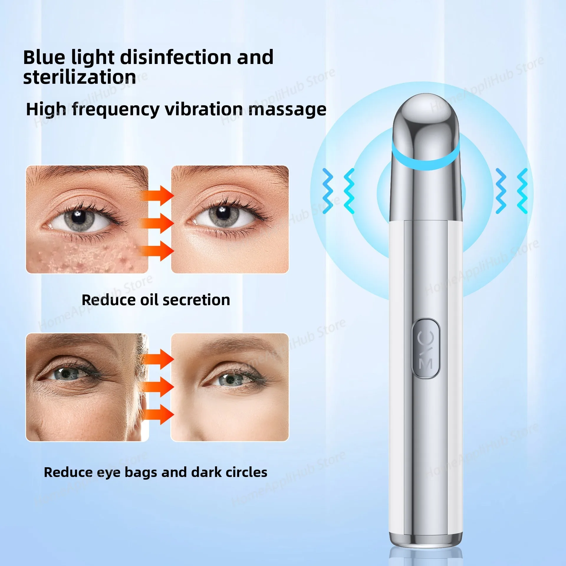 Heating Eye Massager Beauty Device Vibration Black Eye Circles Removal Eye Bag Reducer Skin Tightening Facial Beauty Tool