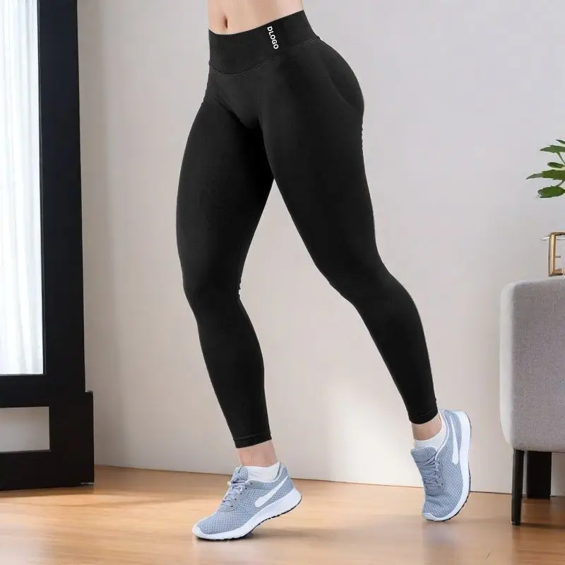 

DLOGO Imp-act Matting Pleated Waist Seamless Sports Fitness Trousers Leggings Women Tights Pants Yoga Pants