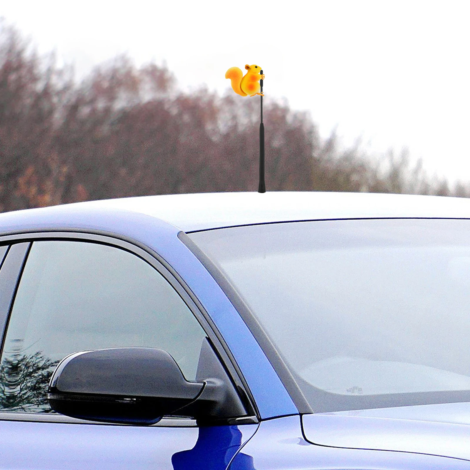 

Car Roof Decoration Squirrel Figurines Antenna Topper Mini Animals Car Exterior Decor Weather Resistant Foam Material Vehicle