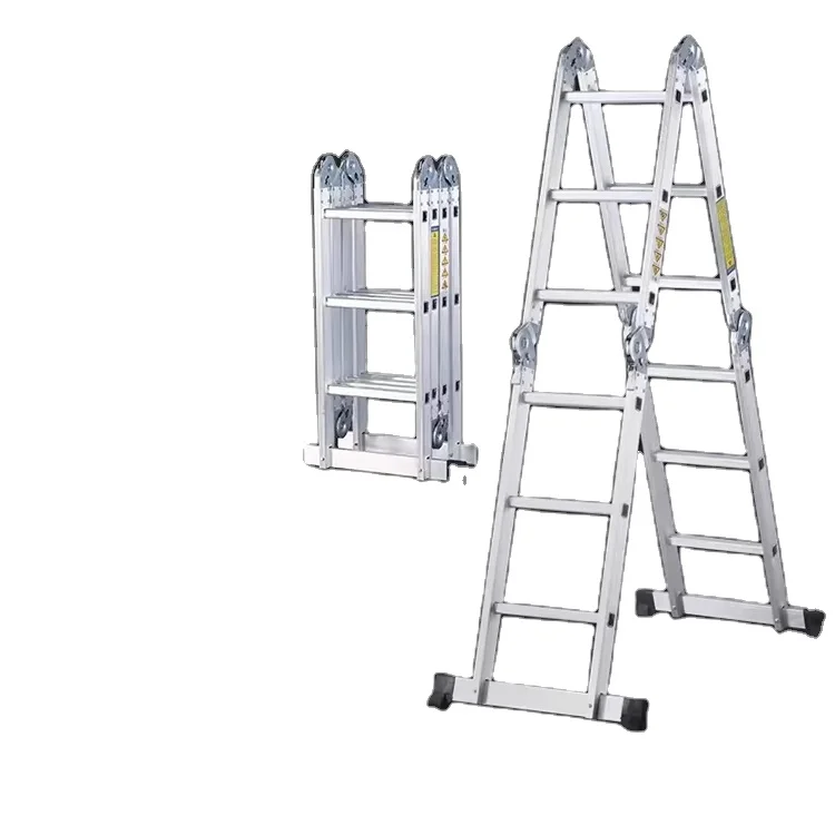 4-in-1 Aluminum Telescoping Ladder Convertible Step/Extension/Stair/Scaffold 330lbs Heavy-Duty Portable Folding Ladders for Home