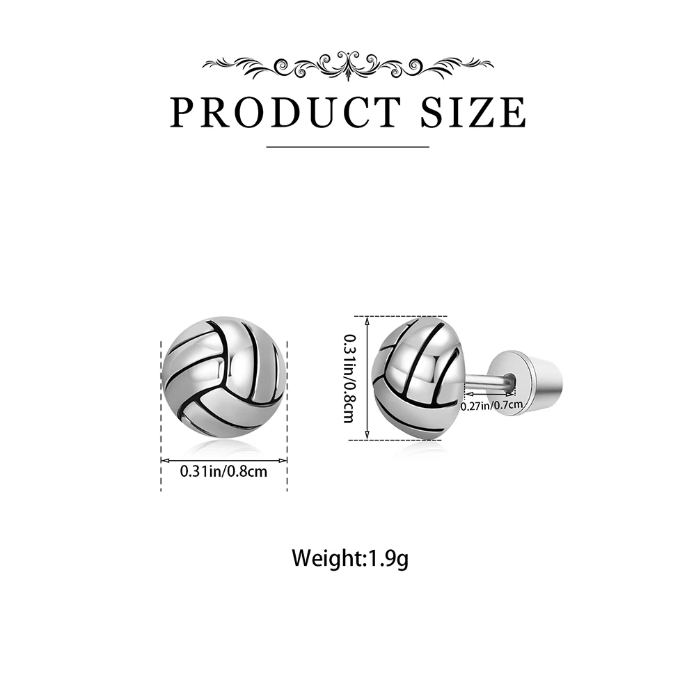 Medsor Fashion 3D Volleyball Earrings Sports Ball Earrings Suitable For Both Men And Women Volleyball Fans Sports Jewelry Gift