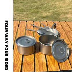 Outdoor Camping Pure Titanium Bowl, Single Person Portable, Heat-resistant, Single-layer Titanium Bowl, Picnic Bowl
