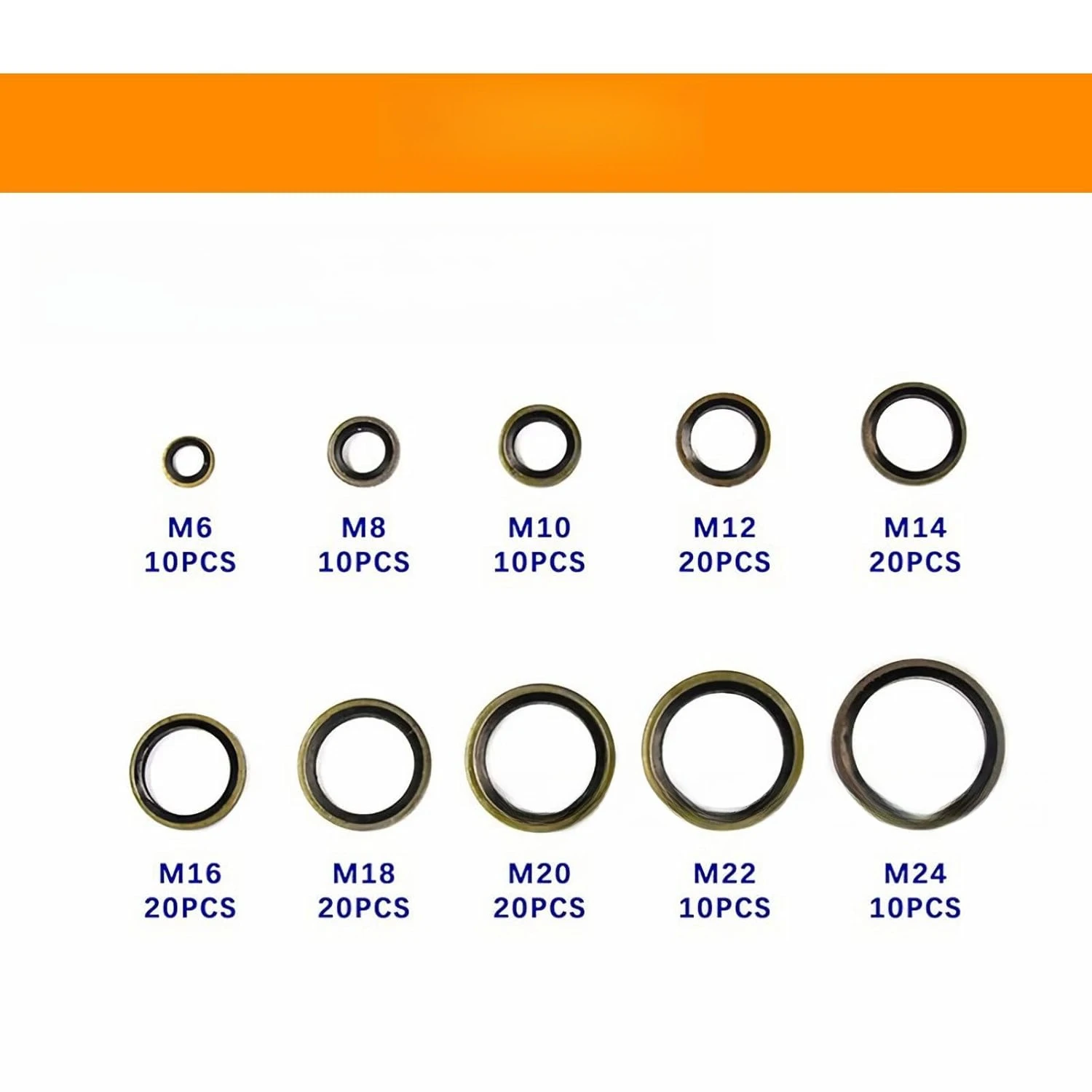 150Pcs Boxed Rubber Oil Sealing Washer M6-M24 High Pressure Fuel Pipe Gasket Kit