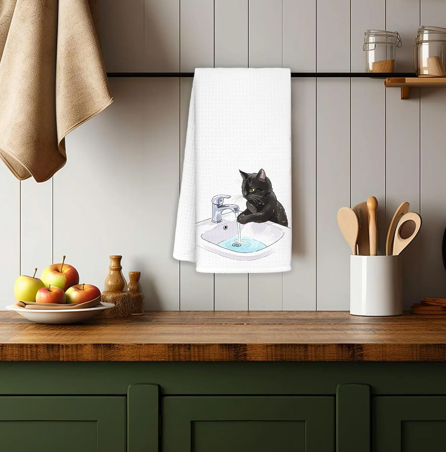 1 Piece Cat-Themed Kitchen Towel, Dish Towel, Hand Towel, Highly Absorbent, Kitchen Decorative Towel, Neighbor Gift, Sweet Housewarming Gift for Friends, Mom Gift, Friend Birthday Gift