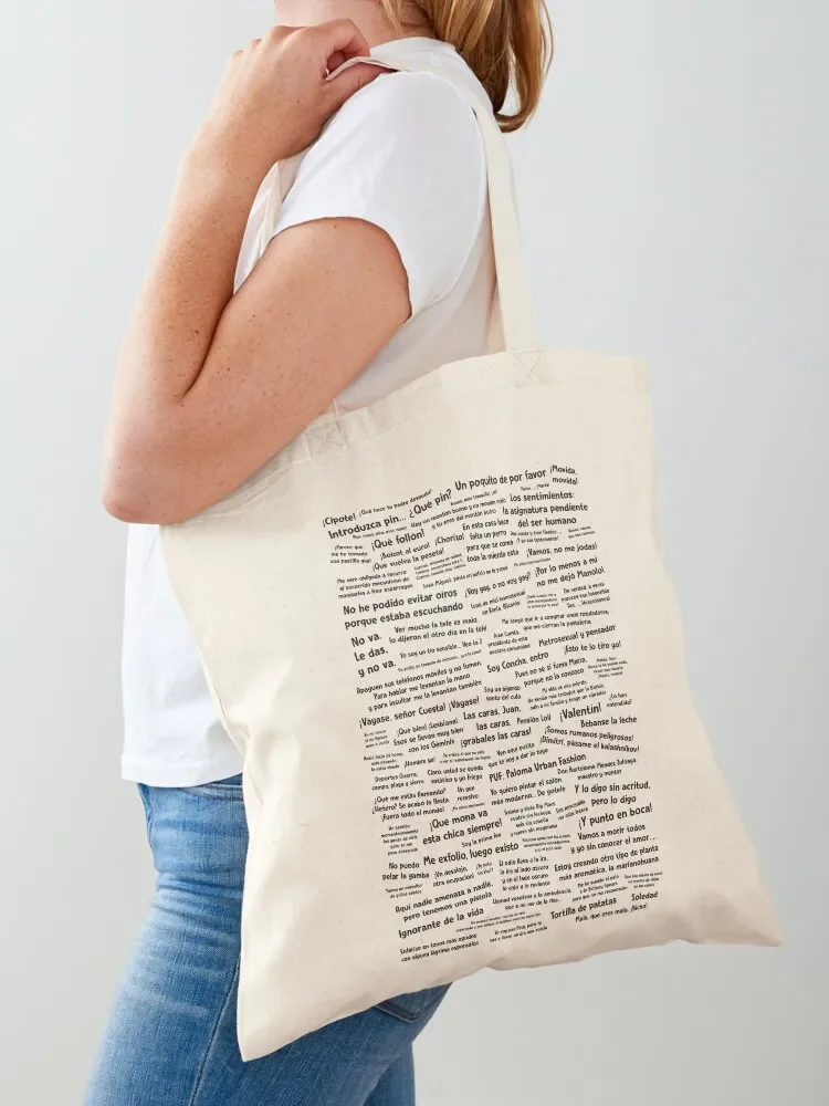 Phrases Here There Is No Who Alive (black letters) Tote Bag sacs de shopping free delivery bags Tote Bag