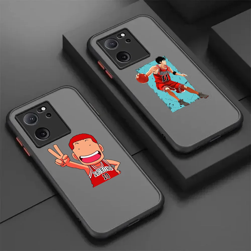 Translucent Phone Case For Redmi Note 11Pro 5G 12C 12S 13 11S Xiaomi 12 11 11T 12X 12T Slam Dunk Basketball Matte Back Cover