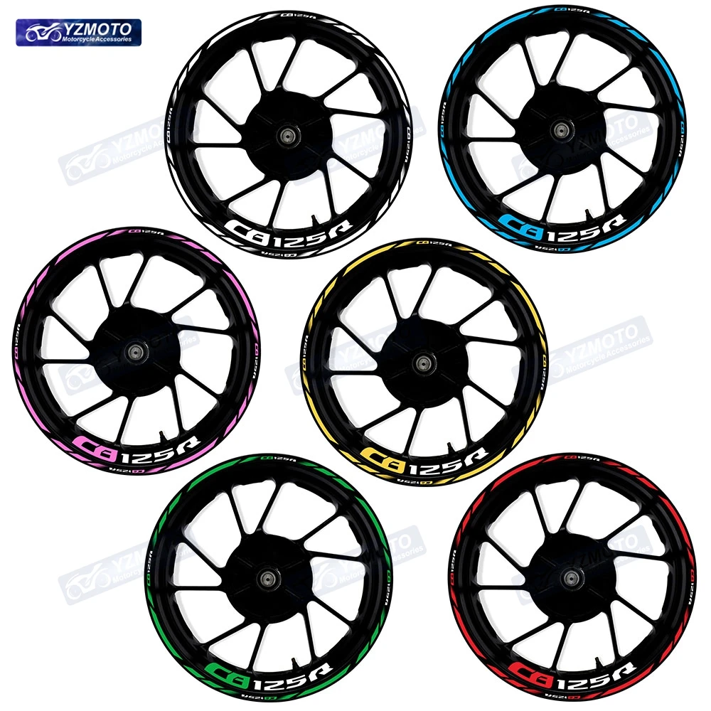 

Для Honda CB125R CB 125 R мотоцикла 17-дюймовая передняя и задняя наклейка на ступицу колеса, гоночная водостойкая светоотражающая наклейка на обод