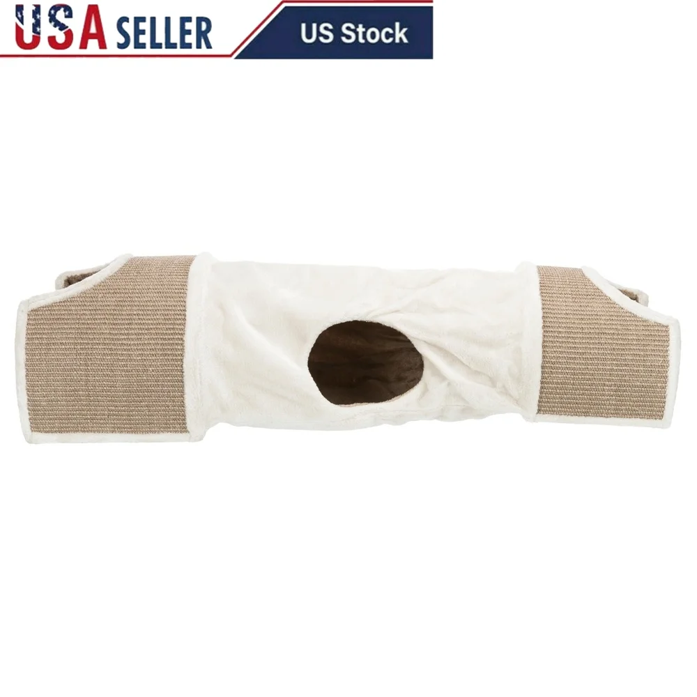 

Cozy Cat Condo with Sisal Scratching Surface Tunnel and Dangling Toy Playful Cats Easy Storage Portable Hideout