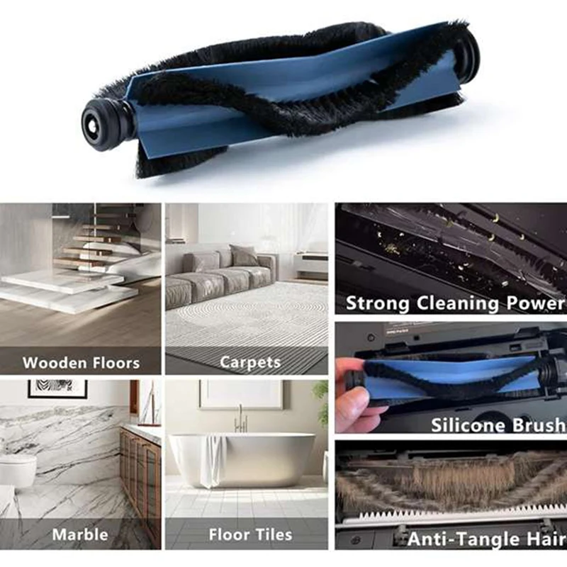 N85R-Compatible con Eufy X10 Pro Omni, cepillo lateral principal de repuesto, filtro HEPA, almohadillas para fregona, bolsas de polvo, accesorios de repuesto