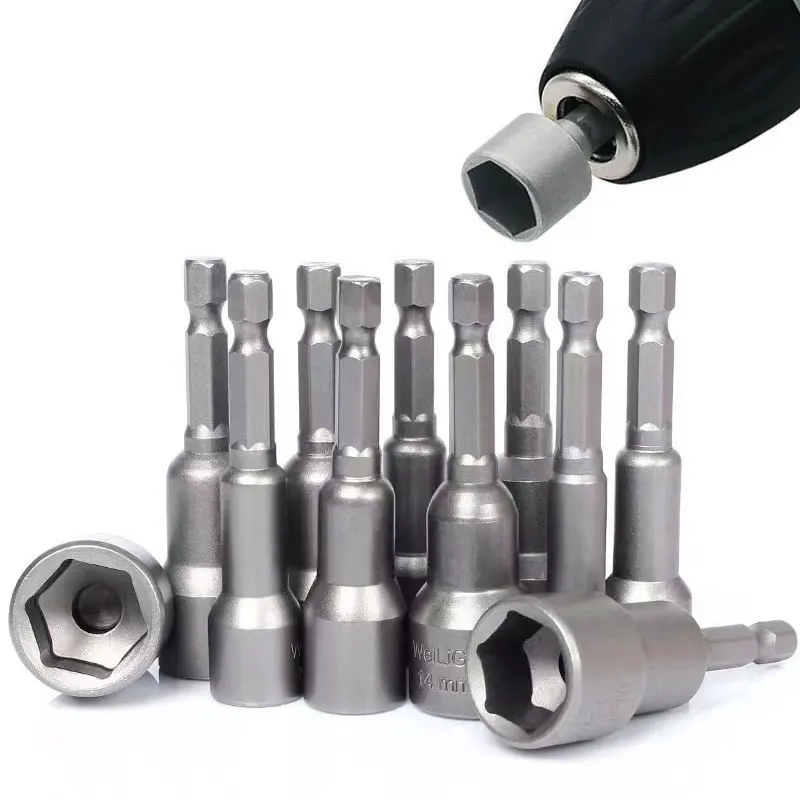 5/9PCS/Set Hex Sockets Sleeve Nozzles Nut Driver Set Screwdriver Set Bits Sets Tools Socket Wrenches 6-14mm 15-19mm