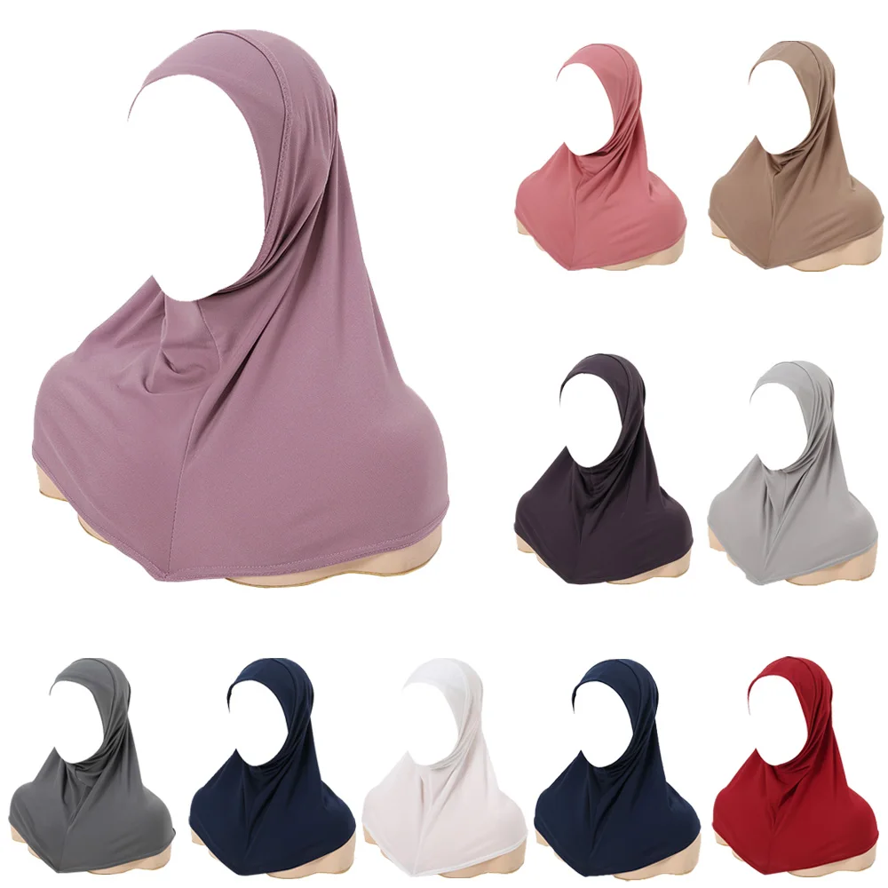 

Muslim Underscarf Women Elastic Jersey Inner Hijab Cap Ninja Hat HeadWrap Turban Bone Bonnet Scarf Neck Cover Shawls Accessories