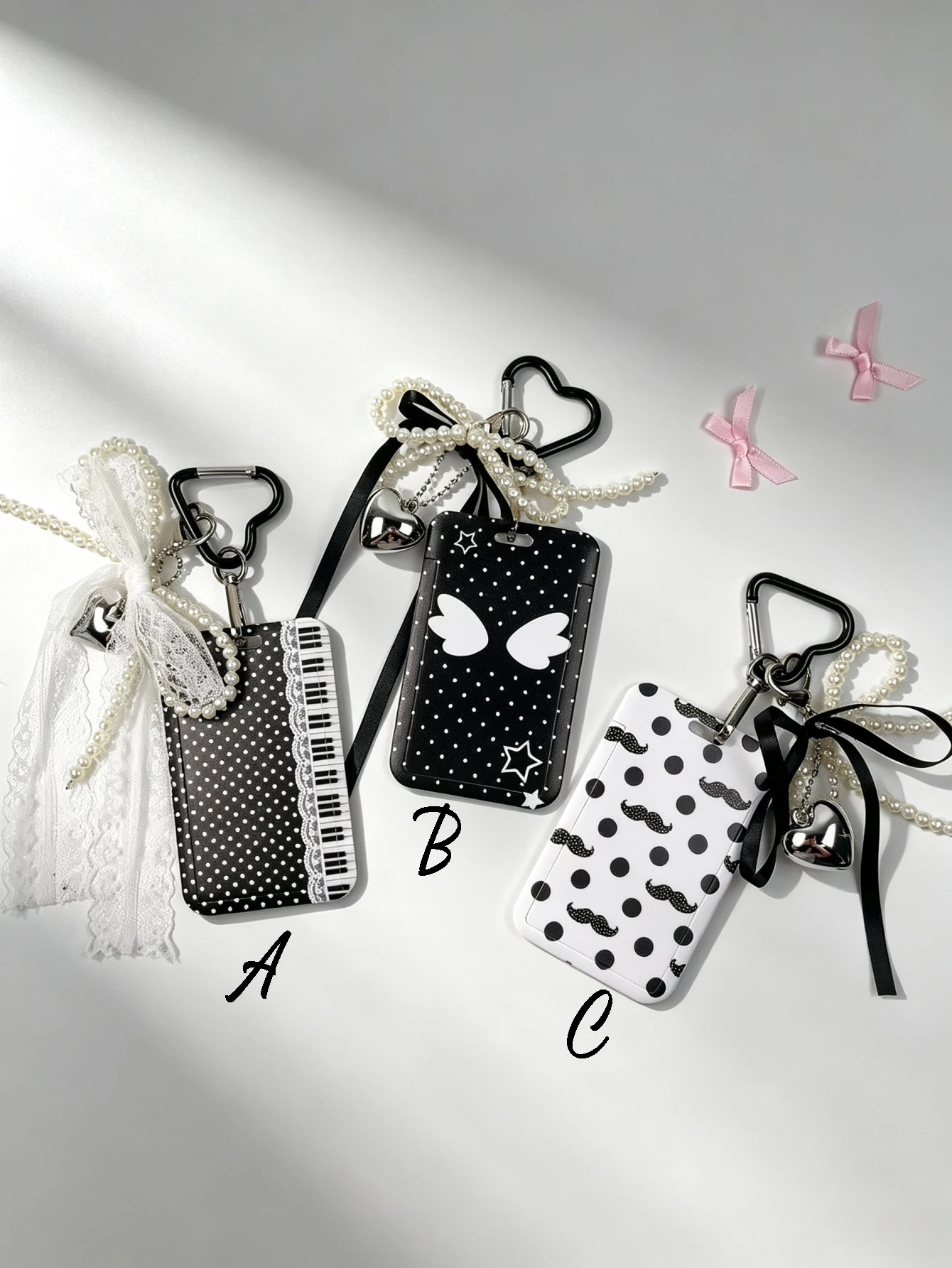1 Piece of Polka Dot Printed Bowknot Bead Pendant Bag Accessory, Sweet and Cool Y2K Style, Suitable for Decorating Handbags, Crossbody Bags, Backpacks, Bag Charms, Keychains, Etc