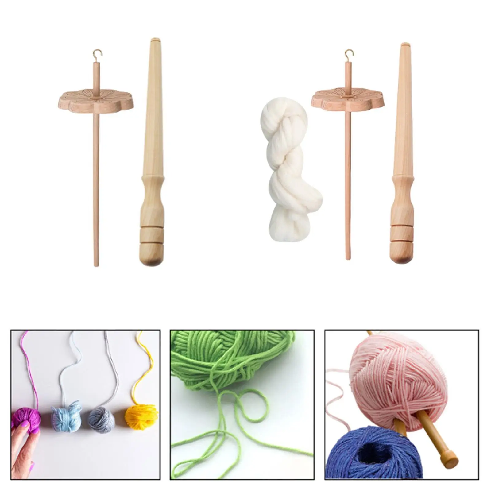 Drop Spindle Wooden Whorl Yarn Wheel Hand Crafted Tool for Spinning Beginners and Advanced Crafters view 4