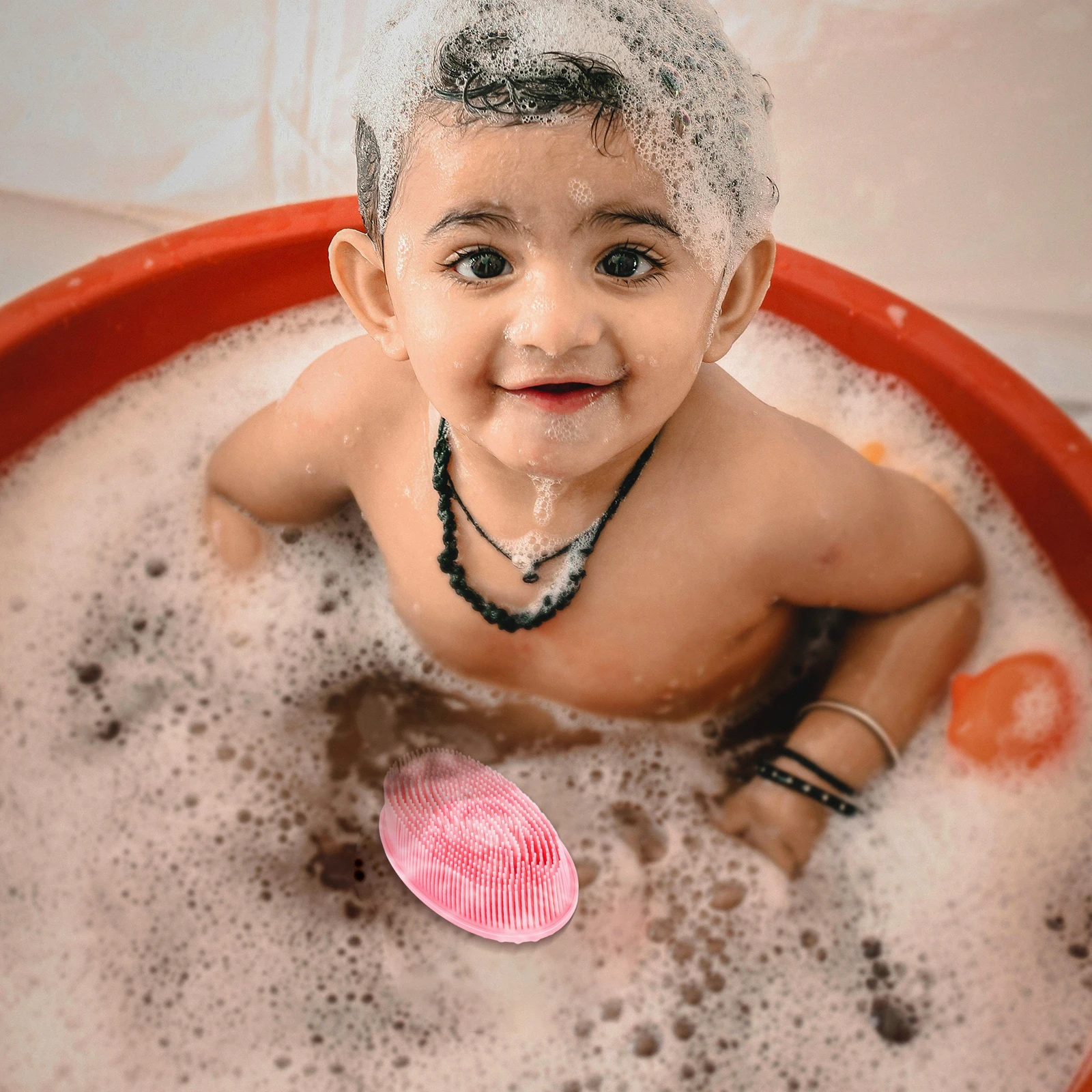 

2Pcs Silicone Bath Brush Dual-Sided Soft Sensory Training Tactile Massage Cleaning Brush Baby Shower Scalp Massager