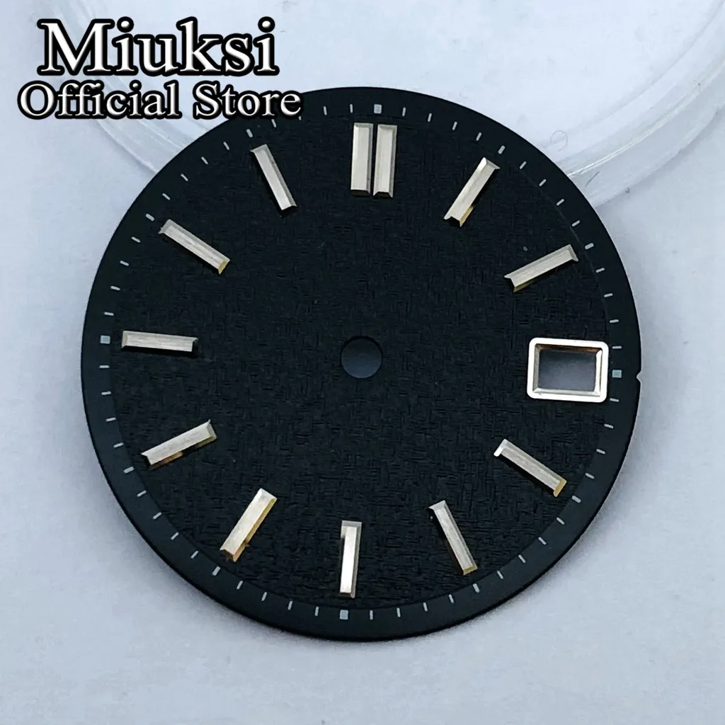 Miuksi 28.5mm silver blue pink sterile watch dial fit NH34 NH35 movement fit 3/3.8 o\'clock crown
