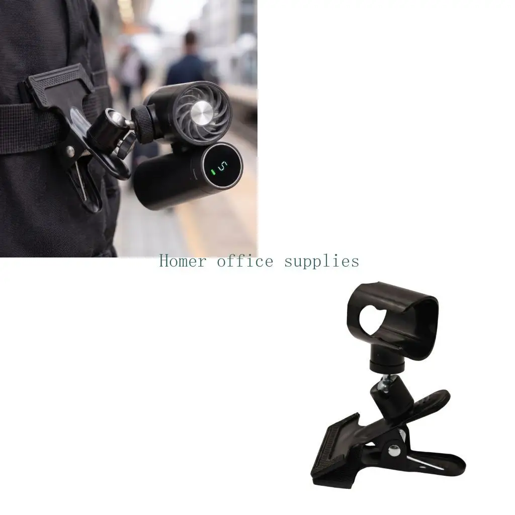 K43B Backpacks Strap Fan Holder Mount with Adjustment for Strap or Handlebars