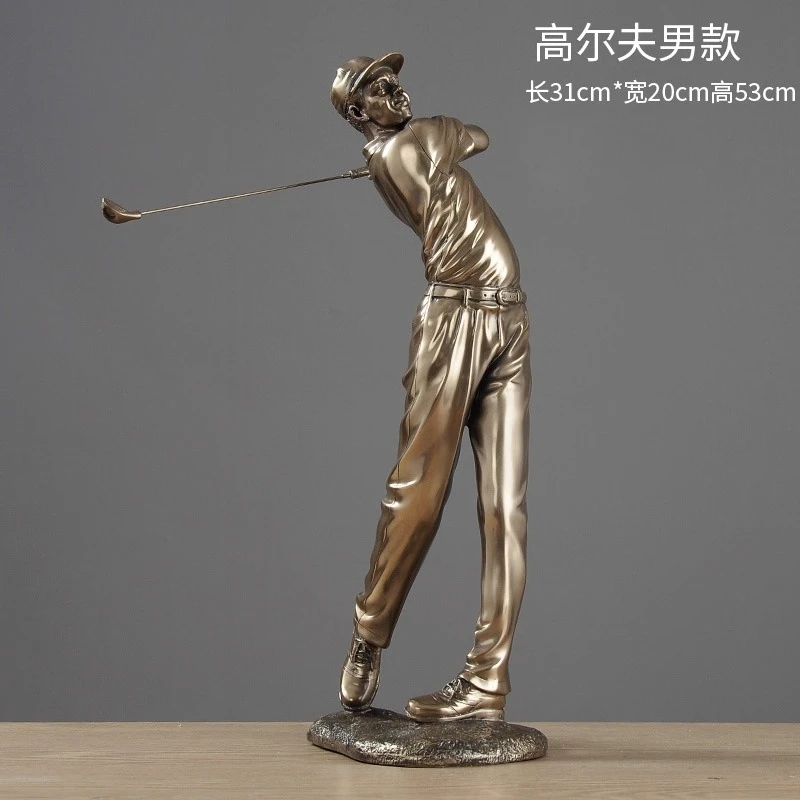 

European Golfing Sculpture Figure Ornament Office Desktop Accessories Bedroom Resin Handicrafts Living Room Home Decoration