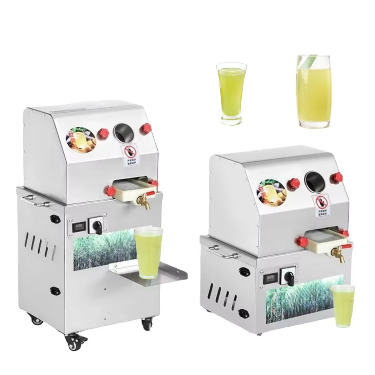 Commercial electric cane juicer, automatic stainless steel cane press, suitable for store use